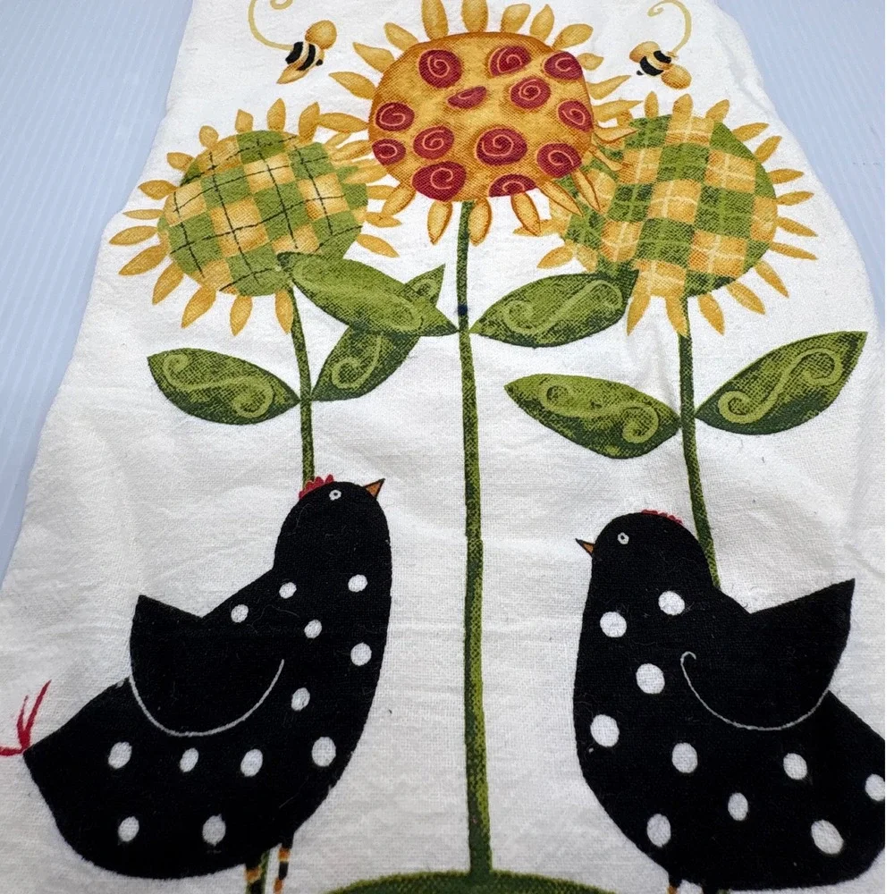 Kay Dee Designs Kitchen Towel Sunflower Birds Bees Cotton FarmhouseDecor Vintage